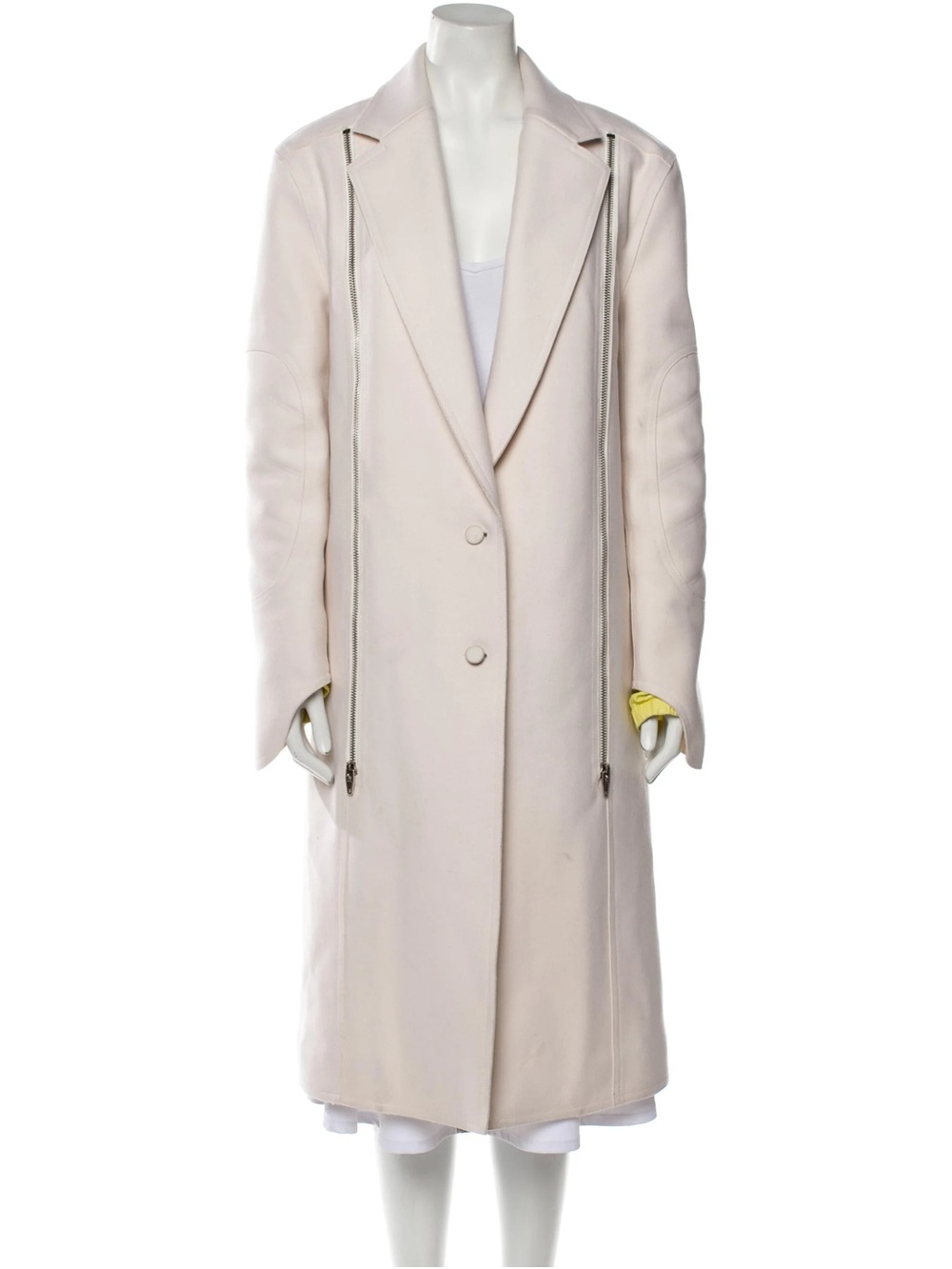 Alexander Wang Light Pink Long Trench Coat with Zipper Details